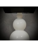Murano in Style of Vistosi Blown White Glass and Brass Table Lamp, 1980
