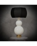 Murano in Style of Vistosi Blown White Glass and Brass Table Lamp, 1980