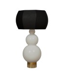 Murano in Style of Vistosi Blown White Glass and Brass Table Lamp, 1980