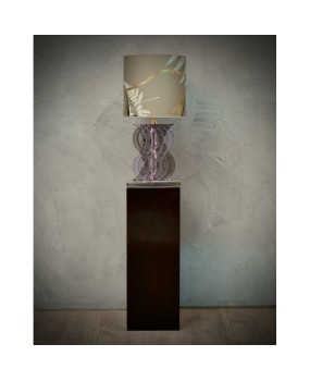 Murano Blown Glass Periwinkle Color Midcentury Table Lamp, 1980