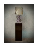 Murano Blown Glass Periwinkle Color Midcentury Table Lamp, 1980