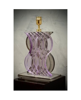 Murano Blown Glass Periwinkle Color Midcentury Table Lamp, 1980