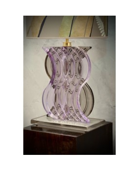 Murano Blown Glass Periwinkle Color Midcentury Table Lamp, 1980