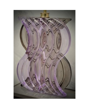 Murano Blown Glass Periwinkle Color Midcentury Table Lamp, 1980