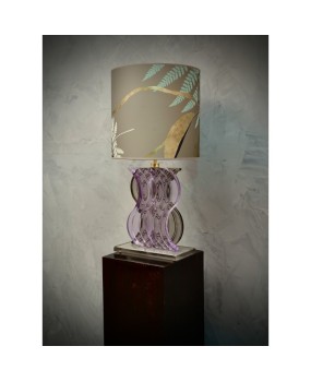 Murano Blown Glass Periwinkle Color Midcentury Table Lamp, 1980