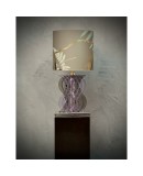 Murano Blown Glass Periwinkle Color Midcentury Table Lamp, 1980