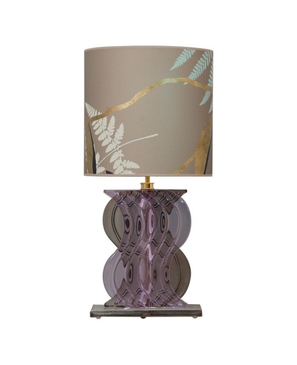 Murano Blown Glass Periwinkle Color Midcentury Table Lamp, 1980