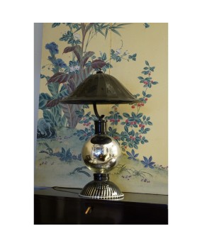 Murano Round Black Glass Table Lamps, 1950