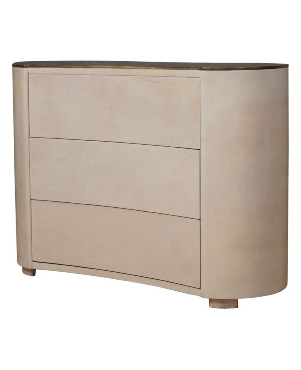 MidCentury Goatskin Italian Commode, 1980 MidCentury Goatskin Italian Commode, 1980