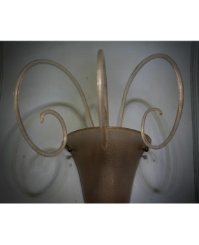 Murano Art Glass and Brass Gold and Dove Gray Color Wall Light and Sconces, 1990