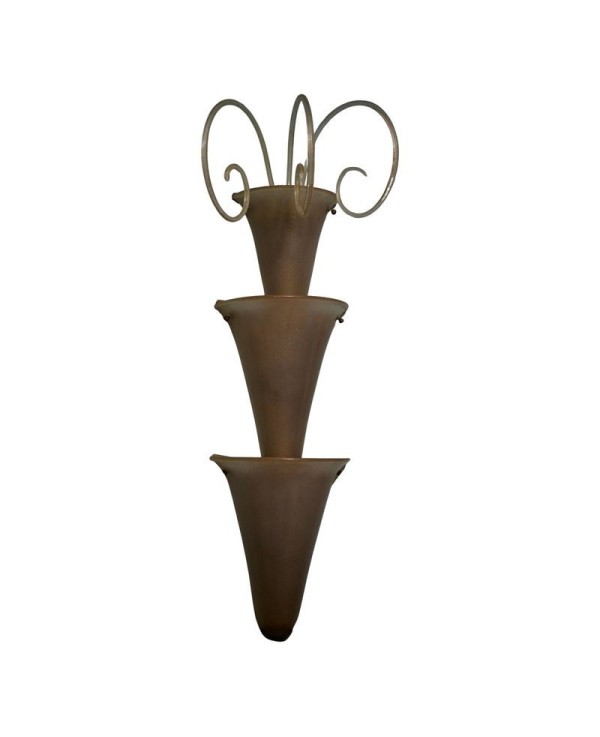 Murano Art Glass and Brass Gold and Dove Gray Color Wall Light and Sconces, 1990 Murano Art Glass and Brass Gold and Dove Gray Color Wall Light and Sconces, 1990