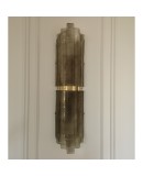 Murano Smoky Art Glass and Brass Wall Light and Sconces, 2000 Murano Smoky Art Glass and Brass Wall Light and Sconces, 2000