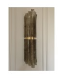 Murano Smoky Art Glass and Brass Wall Light and Sconces, 2000 Murano Smoky Art Glass and Brass Wall Light and Sconces, 2000