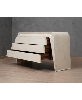 MidCentury Goatskin Italian Chest of Drawer, 1990