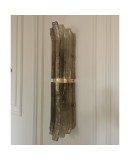 Murano Smoky Art Glass and Brass Wall Light and Sconces, 2000 Murano Smoky Art Glass and Brass Wall Light and Sconces, 2000