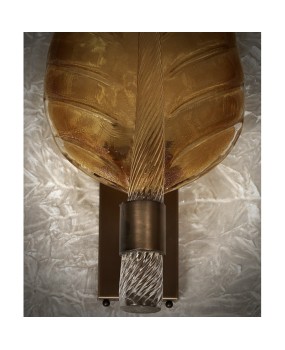 Murano Glass Amber Color Wall Light and Sconces, 1980