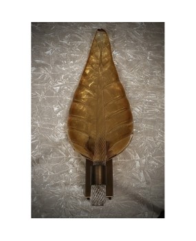 Murano Glass Amber Color Wall Light and Sconces, 1980