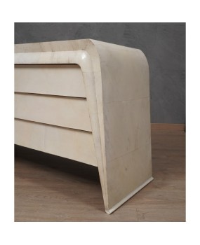 MidCentury Goatskin Italian Chest of Drawer, 1990