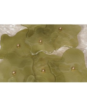 Murano Art Glass and Brass Green Color Wall Light and Sconces, 2000