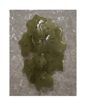 Murano Art Glass and Brass Green Color Wall Light and Sconces, 2000