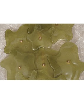 Murano Art Glass and Brass Green Color Wall Light and Sconces, 2000
