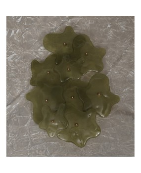 Murano Art Glass and Brass Green Color Wall Light and Sconces, 2000