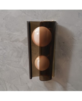 Murano Art Glass Brown and Pink Wall Light, 1980