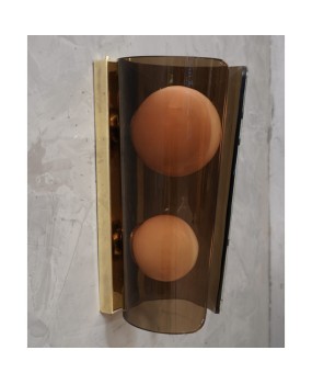 AP 126 Appliques in vetro artistico di Murano marrone e rosa, 1980