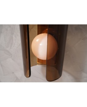 Murano Art Glass Brown and Pink Wall Light, 1980