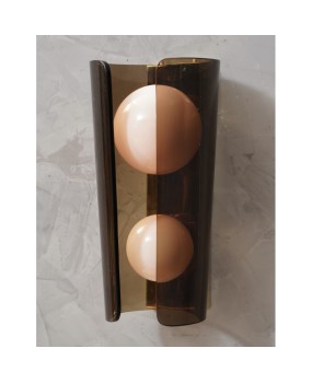 Murano Art Glass Brown and Pink Wall Light, 1980