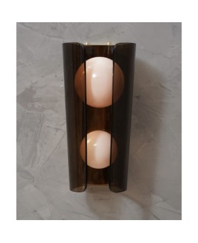Murano Art Glass Brown and Pink Wall Light, 1980