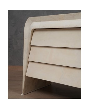 MidCentury Goatskin Italian Chest of Drawer, 1990
