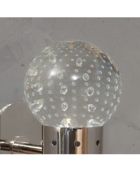 Murano Art Glass and Steel Wall Light, 1980