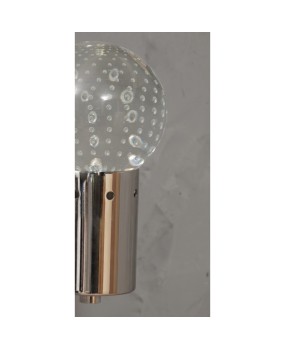 Murano Art Glass and Steel Wall Light, 1980
