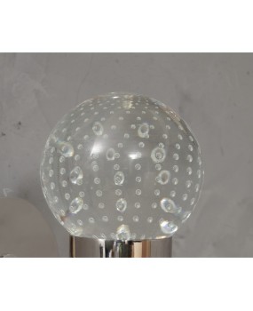 Murano Art Glass and Steel Wall Light, 1980