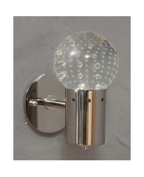 Murano Art Glass and Steel Wall Light, 1980
