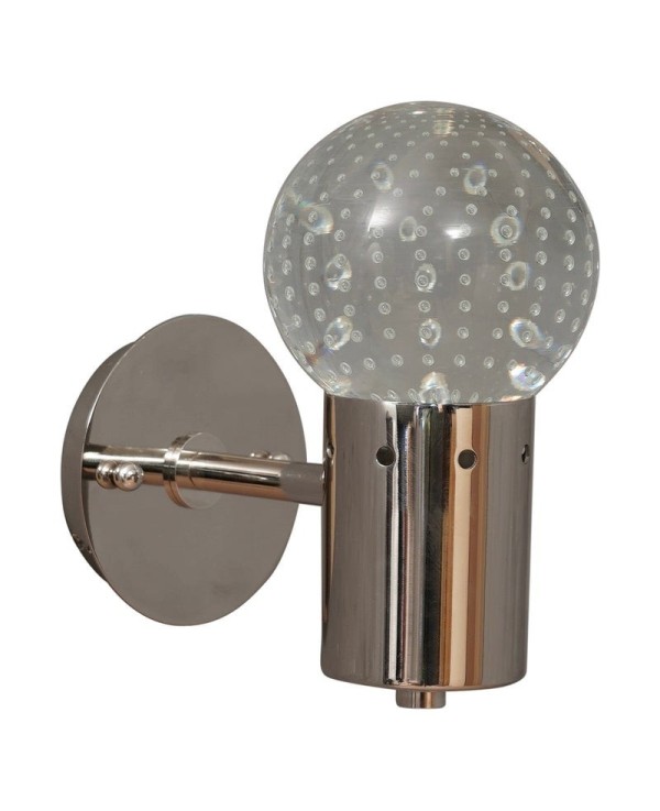 Murano Art Glass and Steel Wall Light, 1980 Murano Art Glass and Steel Wall Light, 1980