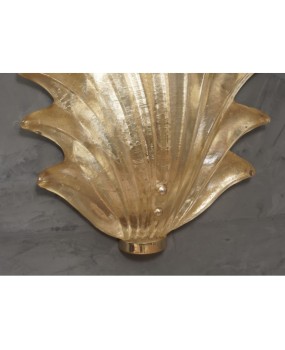 Murano Green Glass and Brass Wall Light, 1990