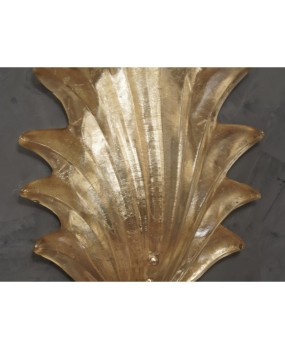 Murano Green Glass and Brass Wall Light, 1990