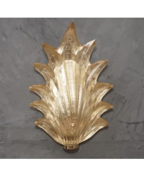 Murano Green Glass and Brass Wall Light, 1990