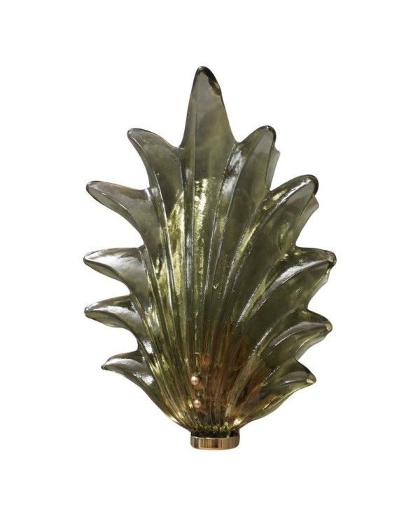 Murano Green Glass and Brass Wall Light, 1990 Murano Green Glass and Brass Wall Light, 1990