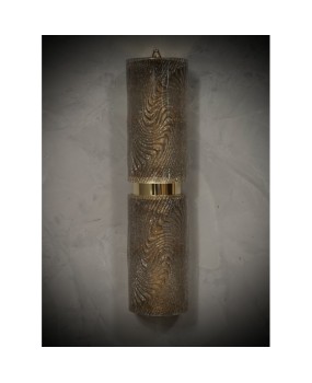 Murano Art Glass Dove-Gray Color and Brass Wall Light.