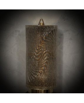 Murano Art Glass Dove-Gray Color and Brass Wall Light.