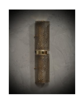 Murano Art Glass Dove-Gray Color and Brass Wall Light.