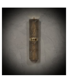 Murano Art Glass Dove-Gray Color and Brass Wall Light.