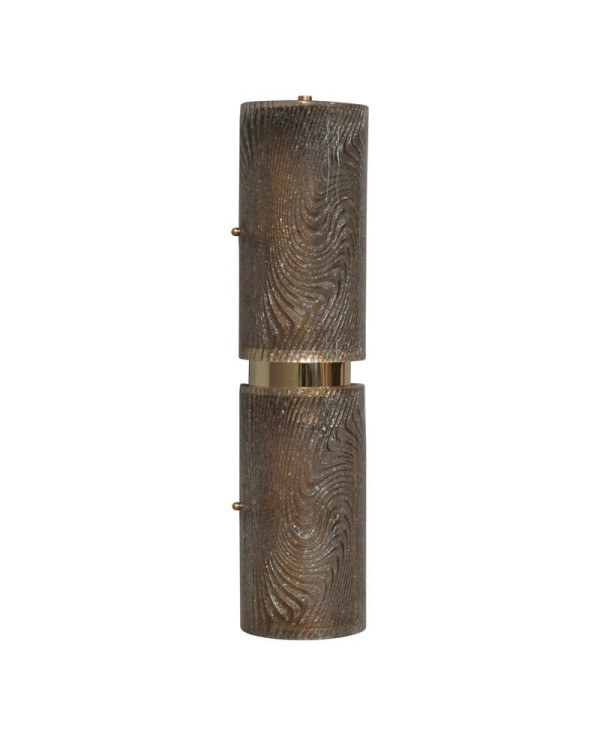 Murano Art Glass Dove-Gray Color and Brass Wall Light. Murano Art Glass Dove-Gray Color and Brass Wall Light.