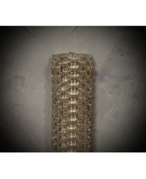 Murano Art Glass Dove-Gray Color and Brass Wall Light.