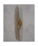 Murano Art Glass and Brass Smoked Color Mid-Century Wall Light, 1980 Murano Art Glass and Brass Smoked Color Mid-Century Wall Light, 1980