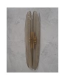 Murano Art Glass and Brass Smoked Color Mid-Century Wall Light, 1980 Murano Art Glass and Brass Smoked Color Mid-Century Wall Light, 1980
