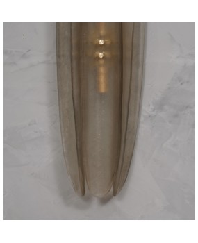 Murano Art Glass and Brass Smoked Color Mid-Century Wall Light, 1980